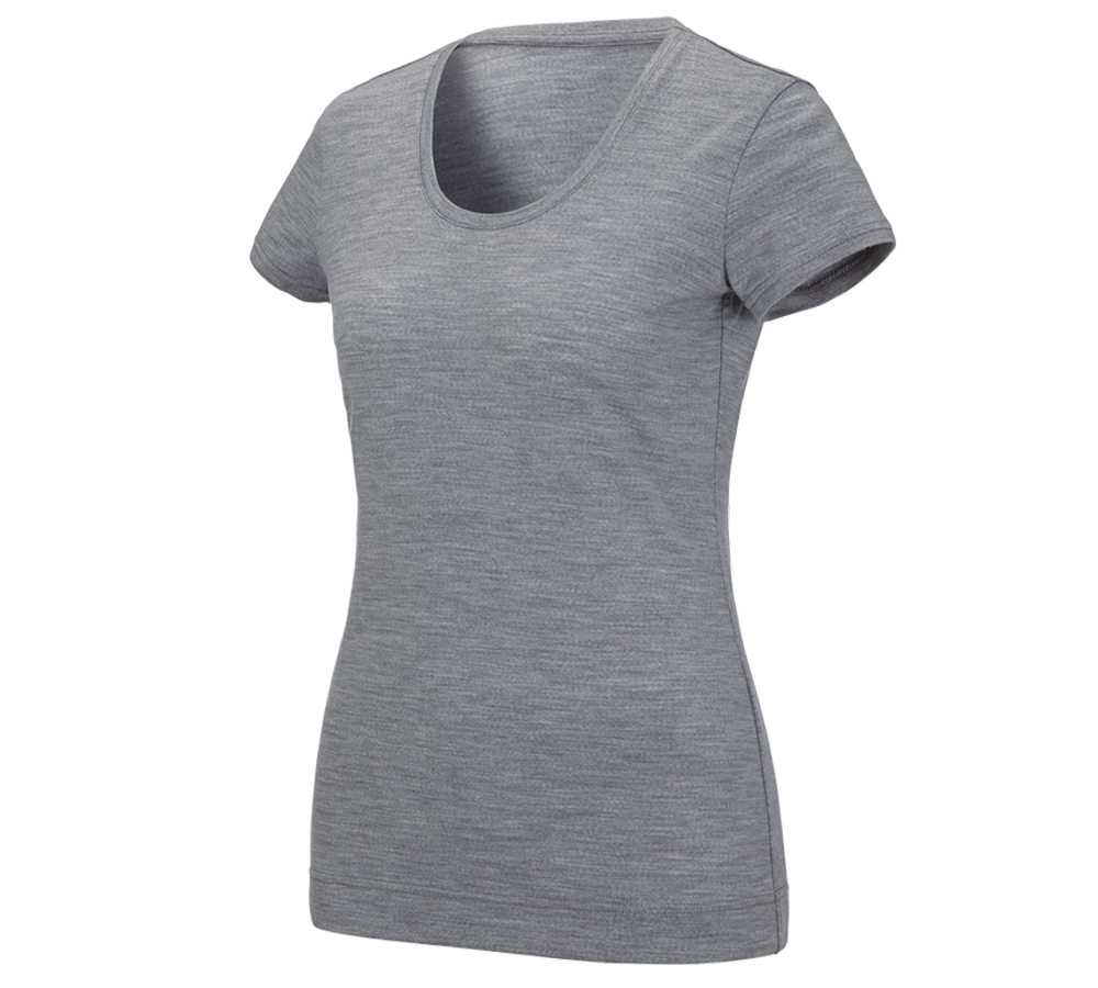 Koszulki | Pulower | Bluzki: e.s. Koszulka Merino light, damska + szary melanżowy