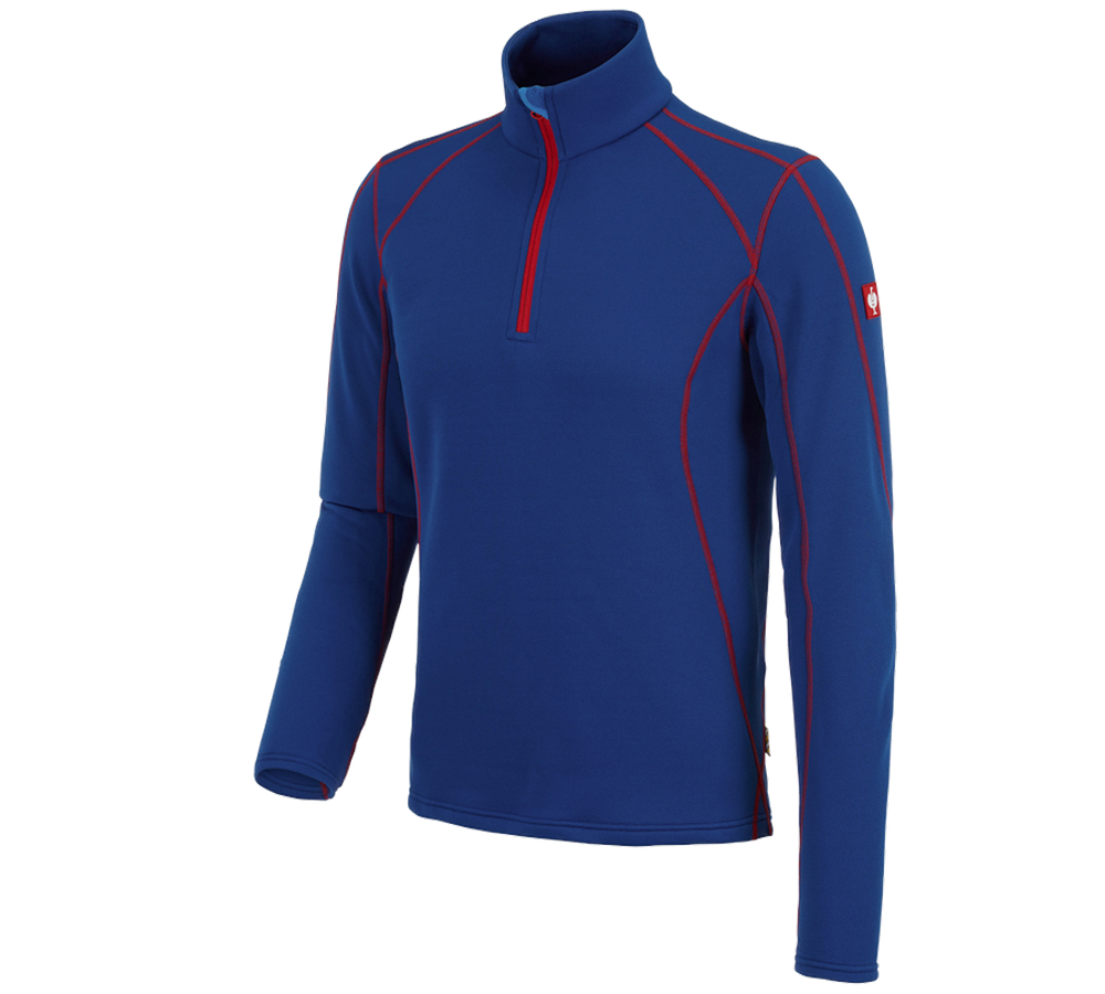 Koszulki | Pulower | Koszule: Bluza Troyer funkc. thermo stretch e.s.motion 2020 + chabrowy/ognistoczerwony