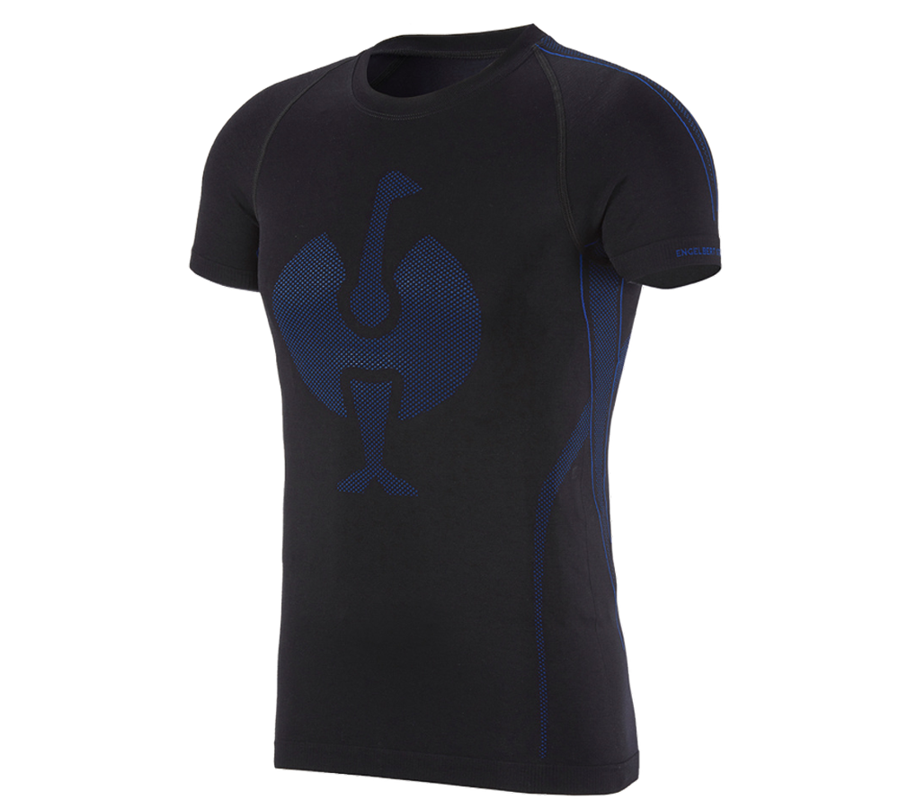 Bielizna | Odzież termoaktywna: e.s. Koszulka funkcyjna seamless – warm + czarny/niebieski chagall