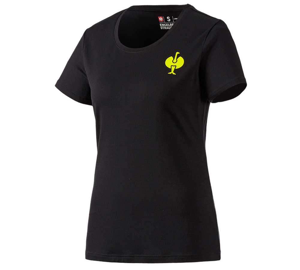 Odzież: Koszulka Merino e.s.trail, damska + czarny/żółty acid