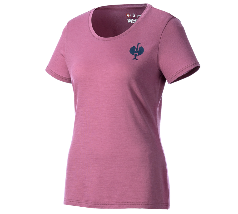 Koszulki | Pulower | Bluzki: Koszulka Merino e.s.trail, damska + różowy tara/niebieski marine