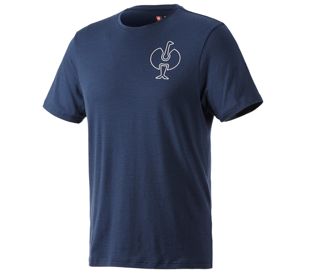 Koszulki | Pulower | Koszule: Koszulka Merino e.s.trail + niebieski marine/biały