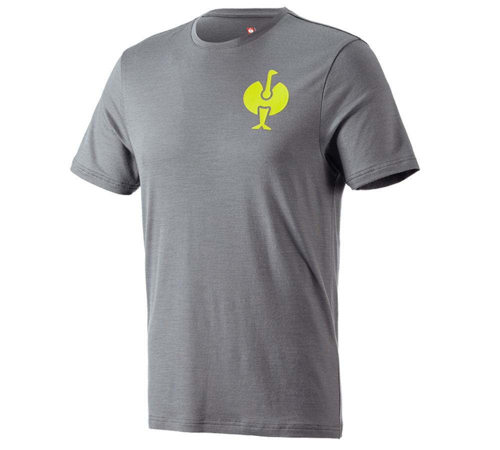 Koszulki | Pulower | Koszule: Koszulka Merino e.s.trail + szary bazaltowy/żółty acid