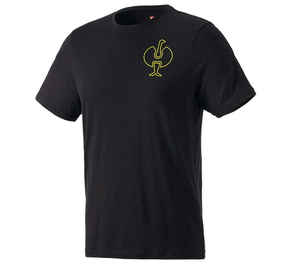 Koszulki | Pulower | Koszule: Koszulka Merino e.s.trail + czarny/żółty acid