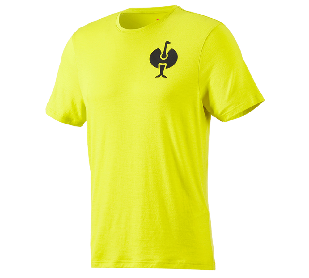 Koszulki | Pulower | Koszule: Koszulka Merino e.s.trail + żółty acid/czarny