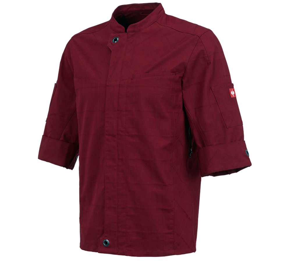 Tematy: Bluza kucharska z krótkim ręk. e.s.fusion, męska + rubinowy