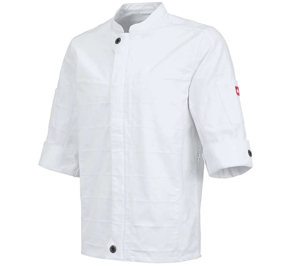 Koszulki | Pulower | Koszule: Bluza kucharska z krótkim ręk. e.s.fusion, męska + biały