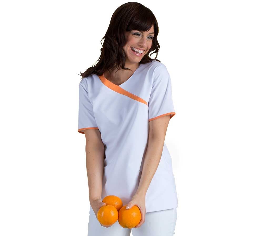 Koszulki | Pulower | Bluzki: Tunika medyczna Maren + biały/brzoskwiniowy