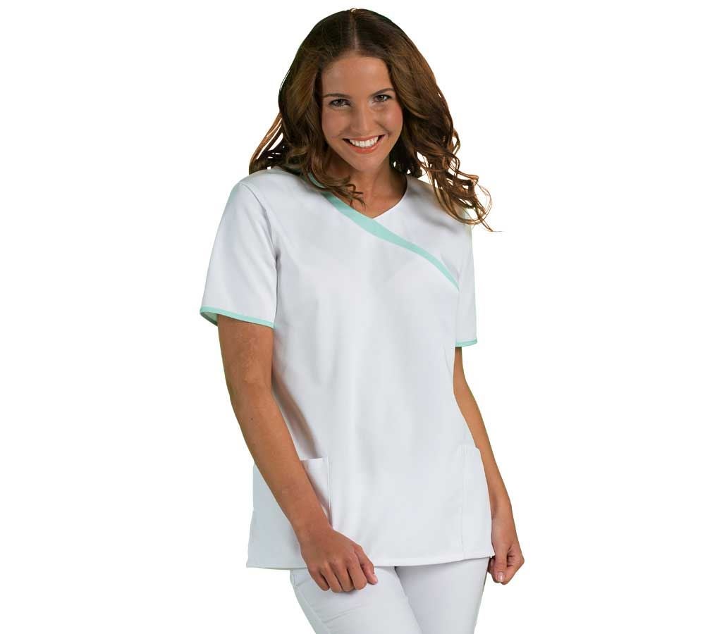Koszulki | Pulower | Bluzki: Tunika medyczna Maren + biały/zielony miętowy
