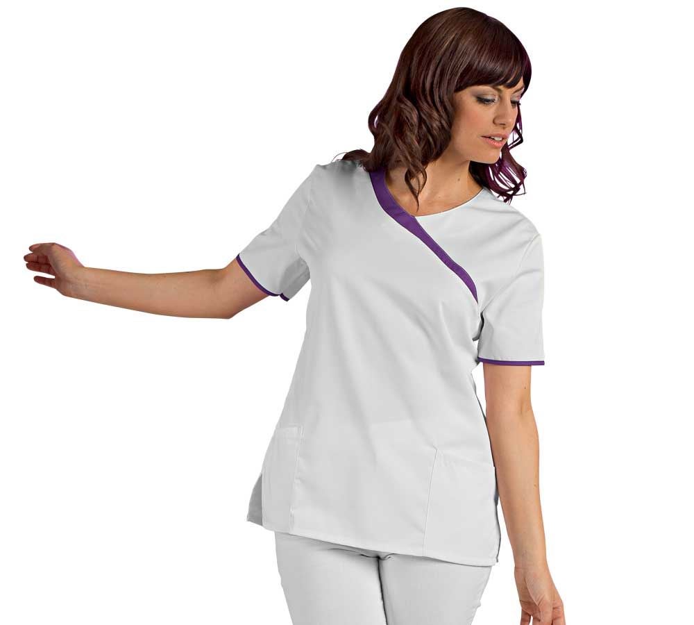Koszulki | Pulower | Bluzki: Tunika medyczna Maren + biały/fioletowy