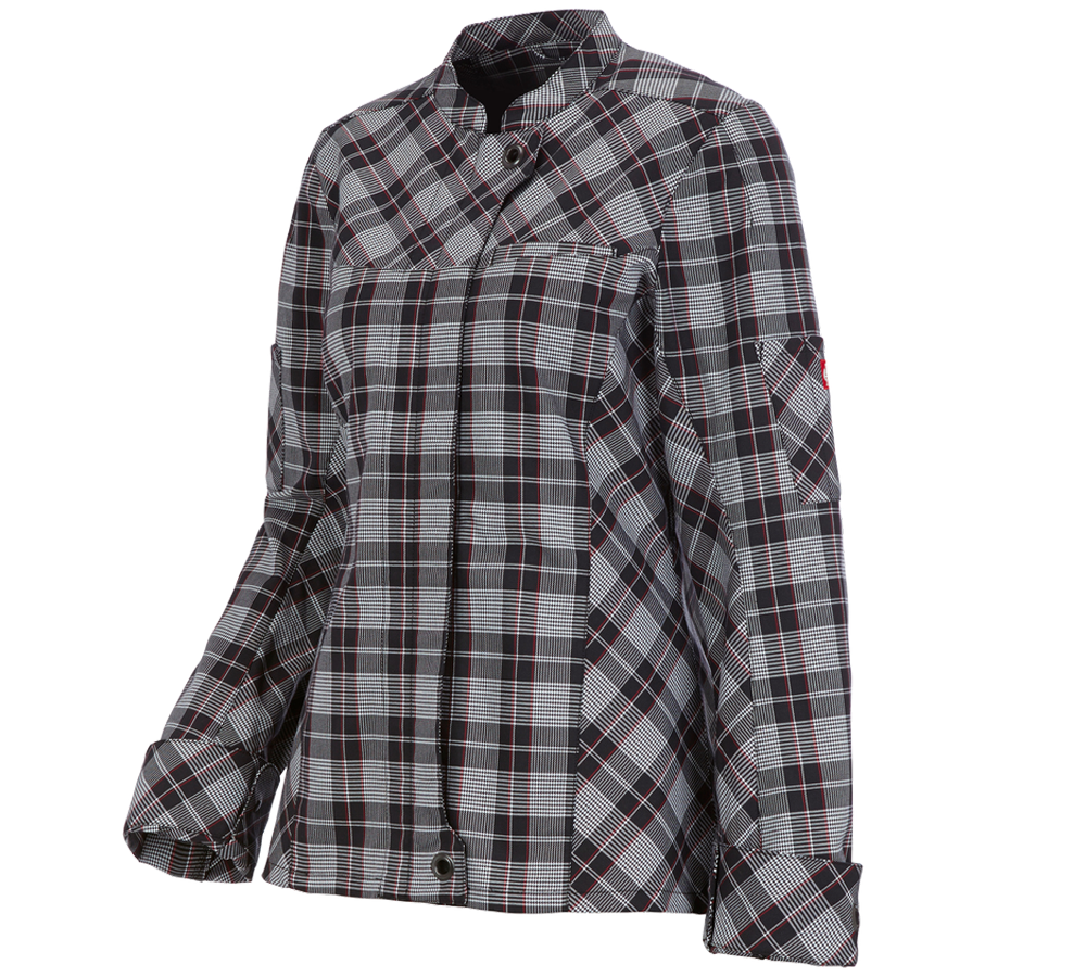 Koszulki | Pulower | Bluzki: Bluza kucharska z długim ręk. e.s.fusion, damska + czarny/biały/czerwony