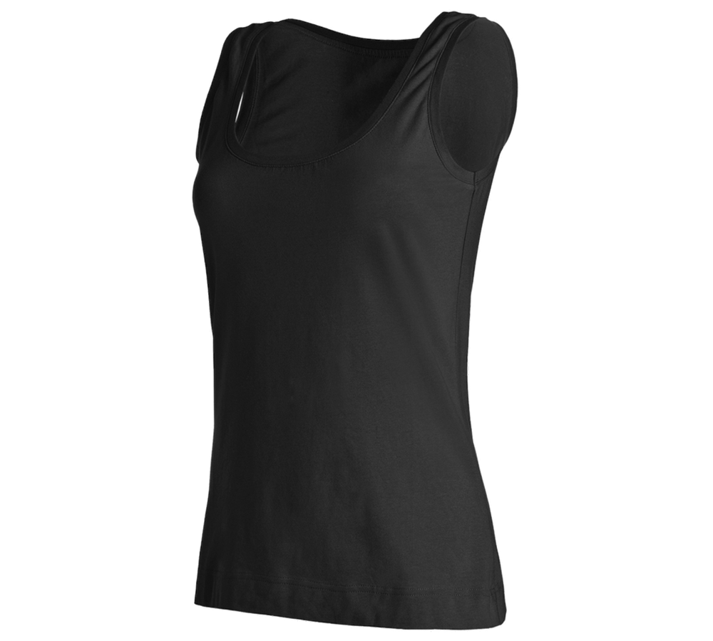 Koszulki | Pulower | Bluzki: e.s. Koszulka bokserka cotton stretch, damska + czarny