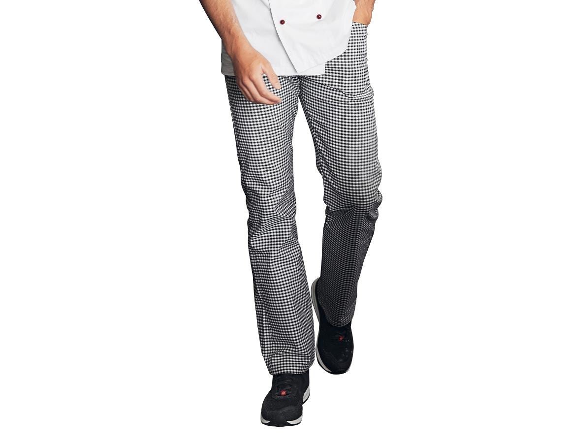 Spodnie robocze: Spodnie kucharskie i piekarskie Stretch + czarny/biały