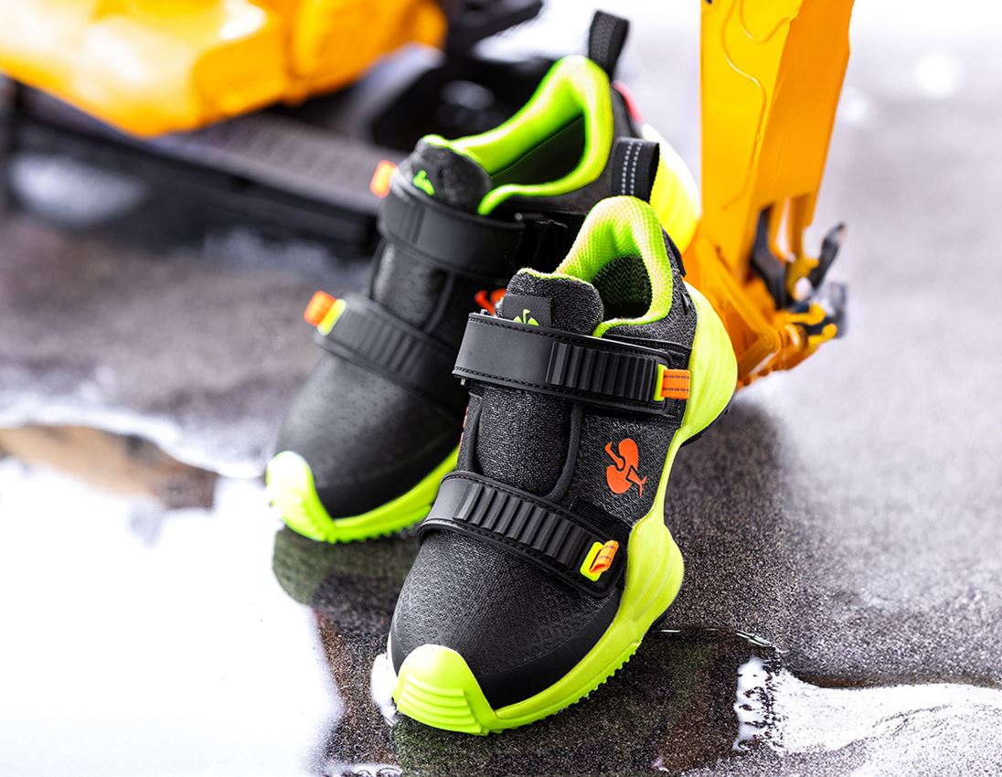 Obuwie dziecięce: Uniwersalne buty e.s. Waza, dziecięce + czarny/żółty ostrzegawczy/pomarańczowy ostrzegawczy