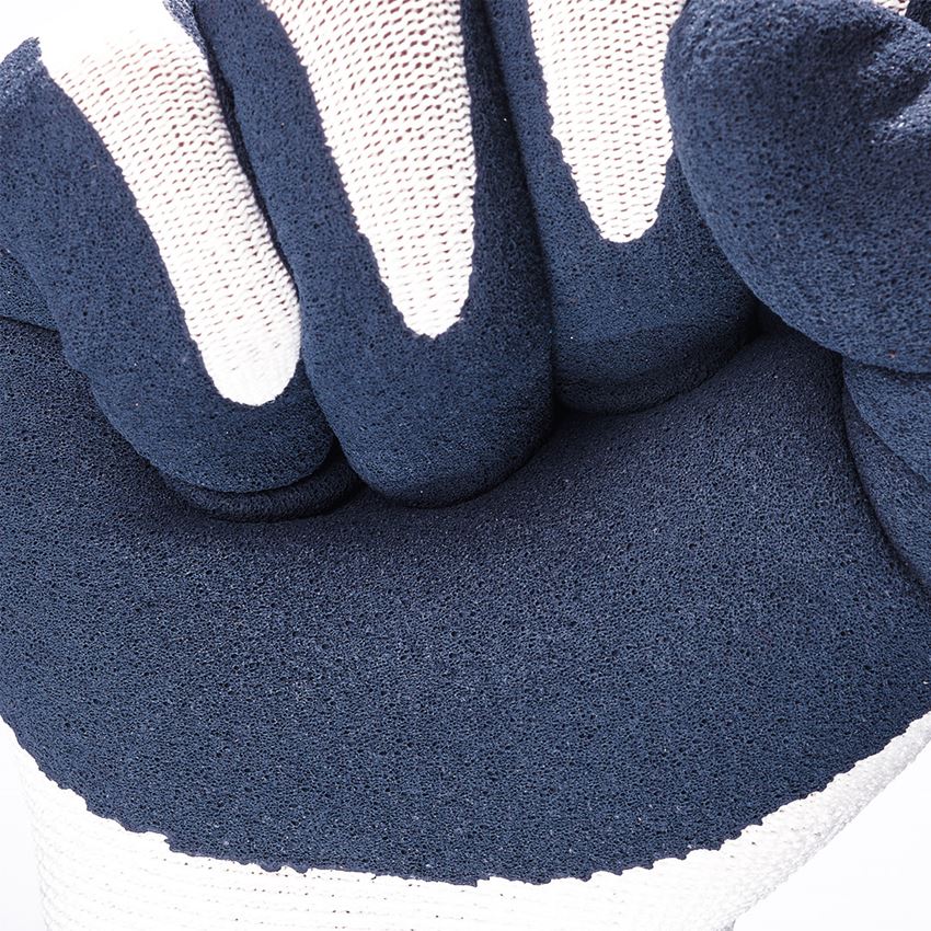 Rękawice powlekane: e.s. Rękawice z pianki lateksowej z recyklingu,3p. + niebieski/biały 2