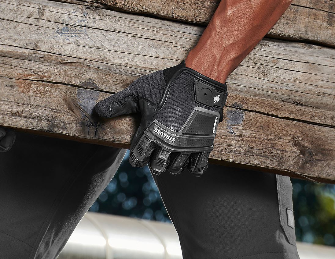 BHP: e.s. Rękawice montażowe Protect + czarny