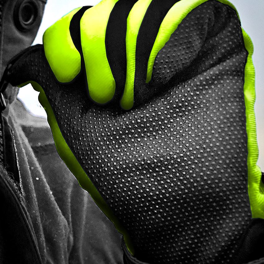 Rękawice powlekane: e.s. Rękawice zimowe Fleece Comfort + żółty ostrzegawczy/czarny 2