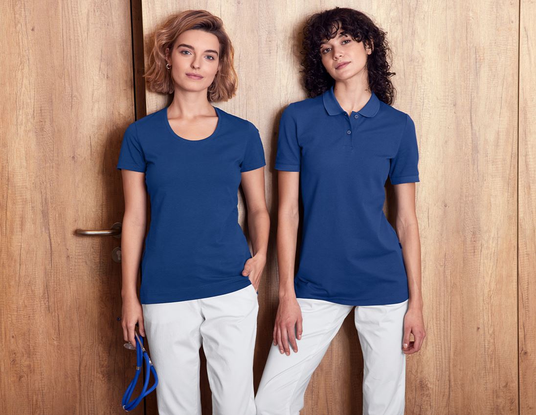 Tematy: e.s. Koszulka polo z piki cotton stretch, damska + błękit alkaliczny
