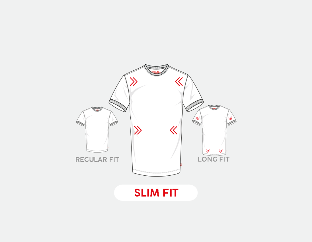 Koszulki | Pulower | Koszule: e.s. Koszulka cotton stretch, slim fit + biały 1