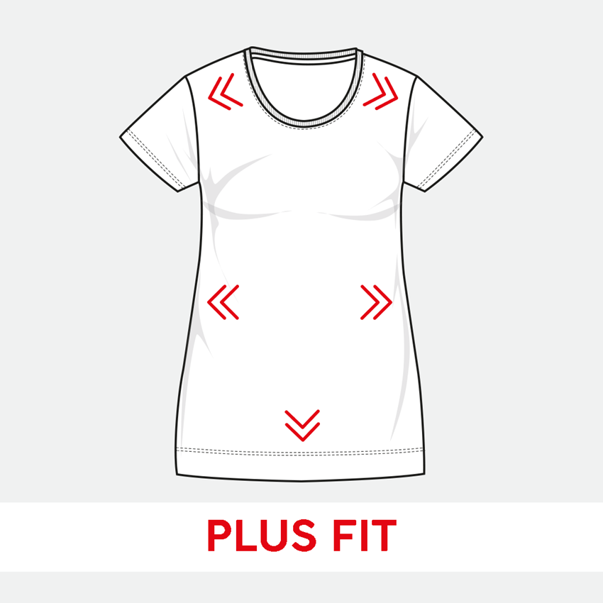 Tematy: e.s. Koszulka cotton stretch, damska, plus fit + biały 2