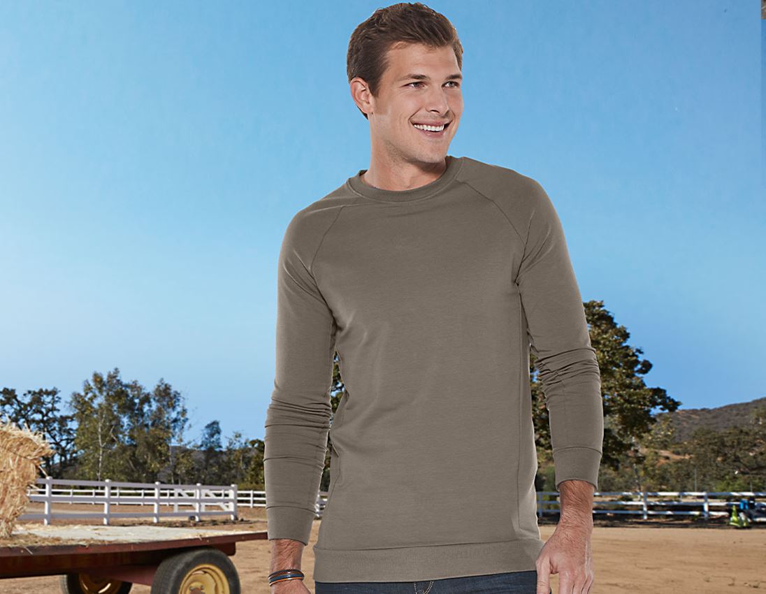 Koszulki | Pulower | Koszule: e.s. Bluza cotton stretch, long fit + kamienny