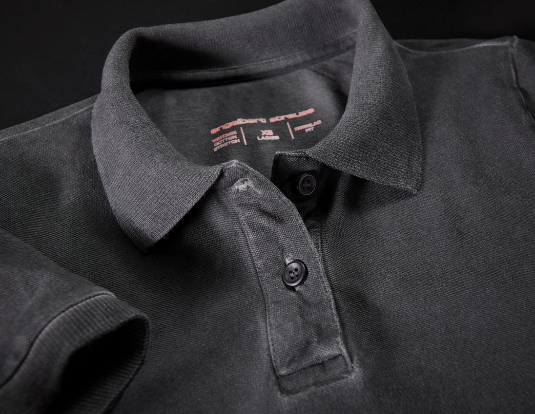 Koszulki | Pulower | Bluzki: e.s. Koszulka polo vintage cotton stretch, damska + czerń żelazowa vintage 2