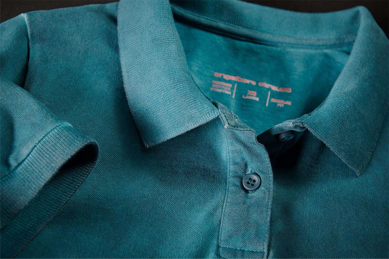 Tematy: e.s. Koszulka polo vintage cotton stretch, damska + ciemny cyjan vintage 2