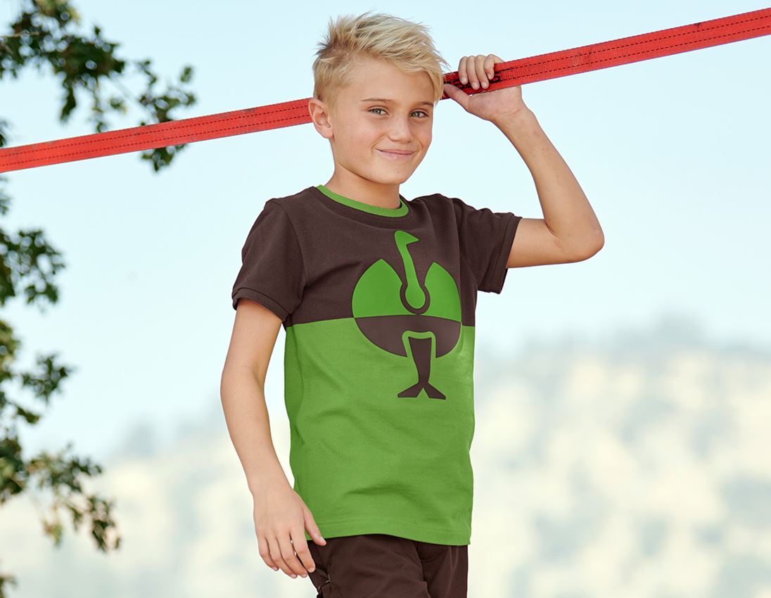 Koszulki | Pulower | Bluzki: Koszulka z piki e.s. colourblock, dziecięca + kasztanowy/zielony morski