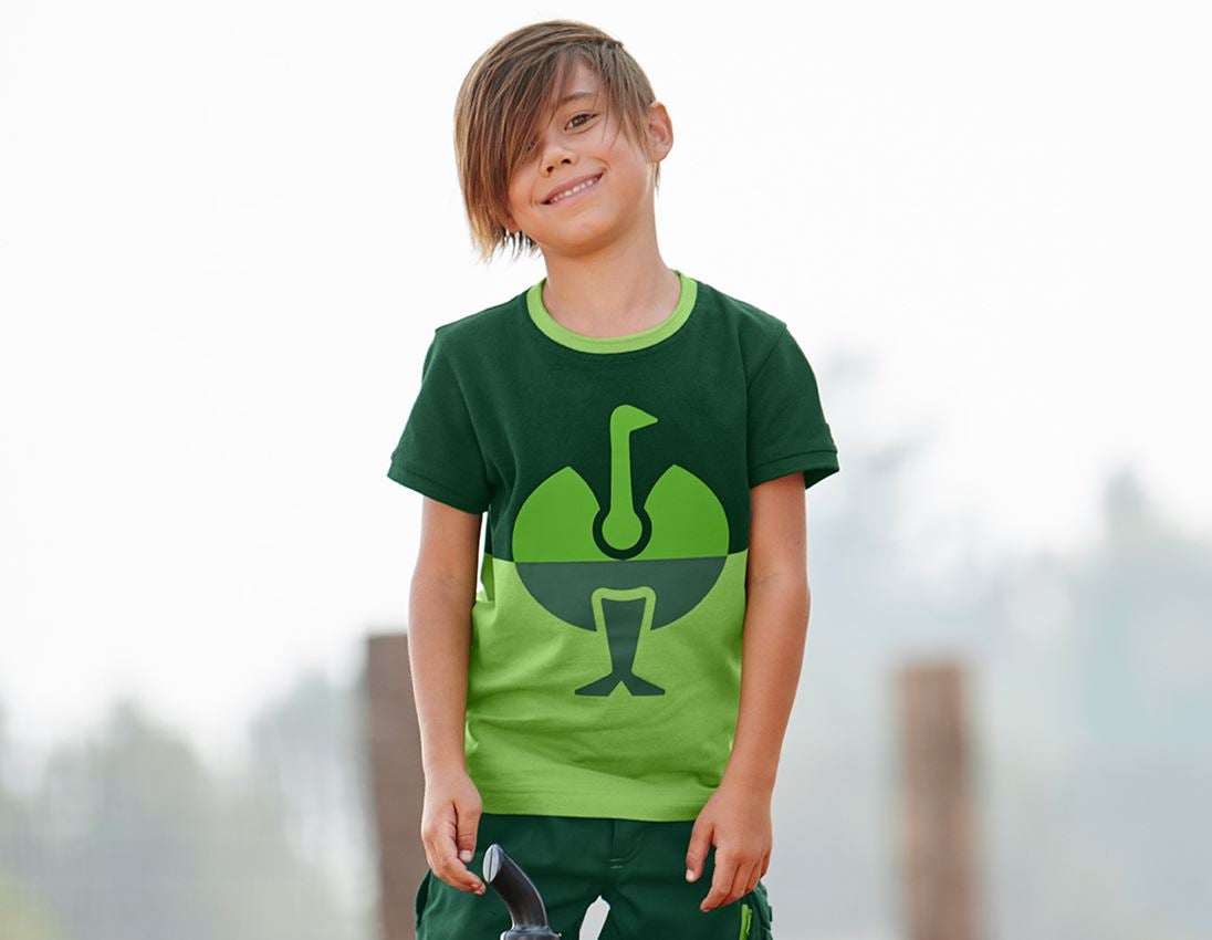 Koszulki | Pulower | Bluzki: Koszulka z piki e.s. colourblock, dziecięca + zielony/zielony morski