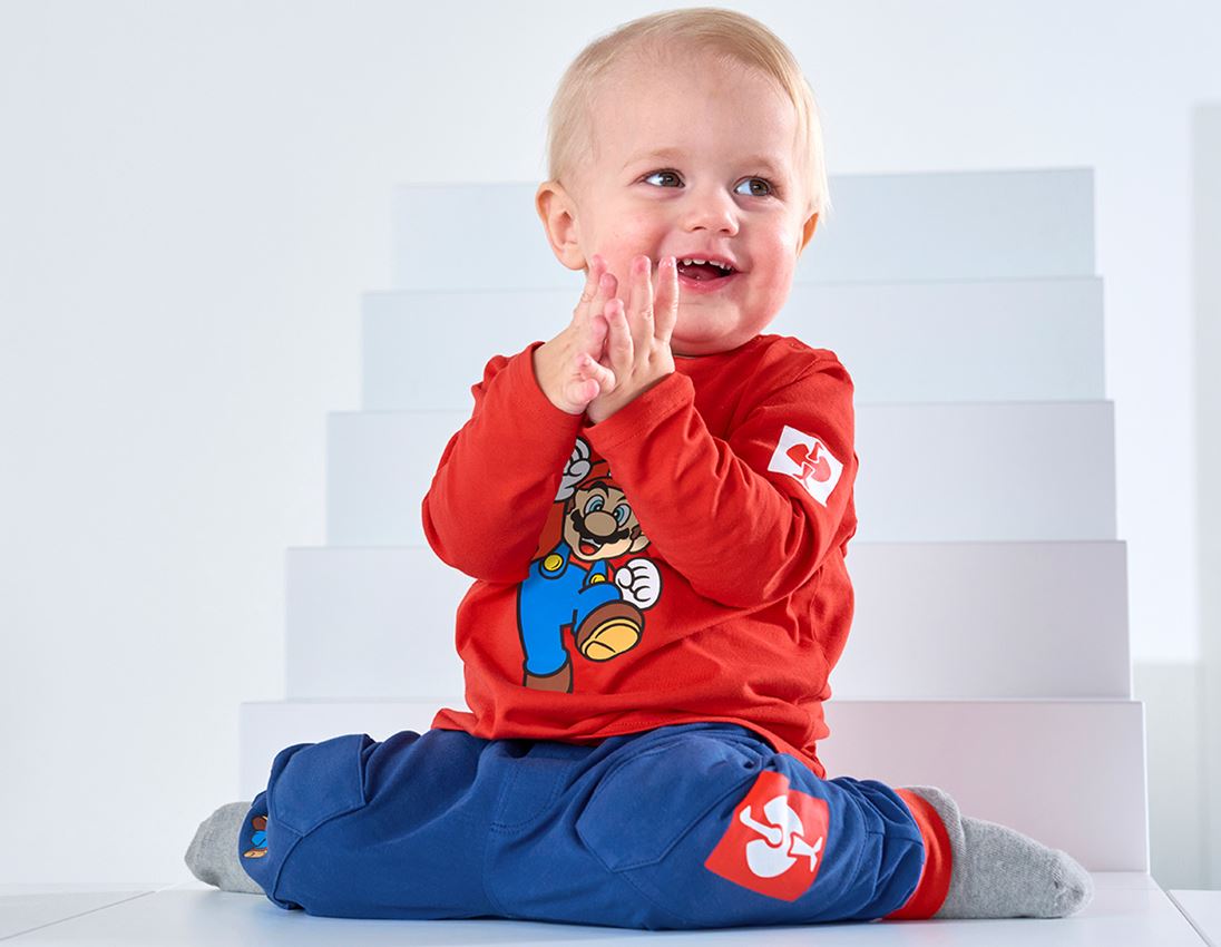 Akcesoria: Super Mario Zestaw piżamowy dla niemowląt + błękit alkaliczny/strauss czerwony