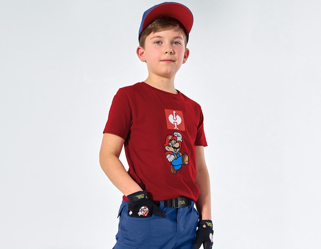 Koszulki | Pulower | Bluzki: Super Mario Koszulka, dziecięca + ognistoczerwony