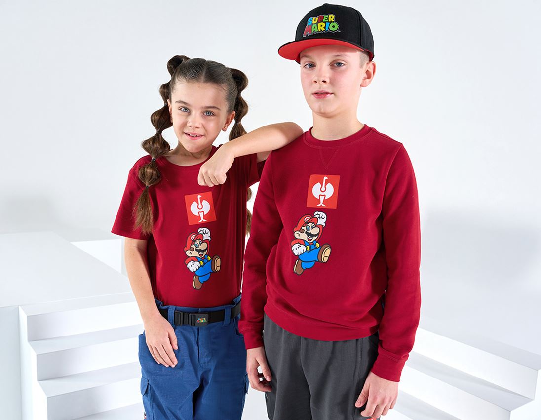 Koszulki | Pulower | Bluzki: Super Mario Bluza, dziecięca + ognistoczerwony 1