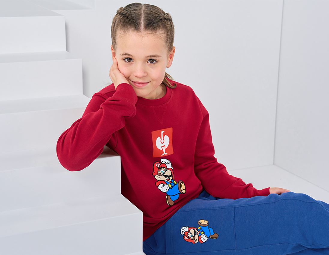 Koszulki | Pulower | Bluzki: Super Mario Bluza, dziecięca + ognistoczerwony
