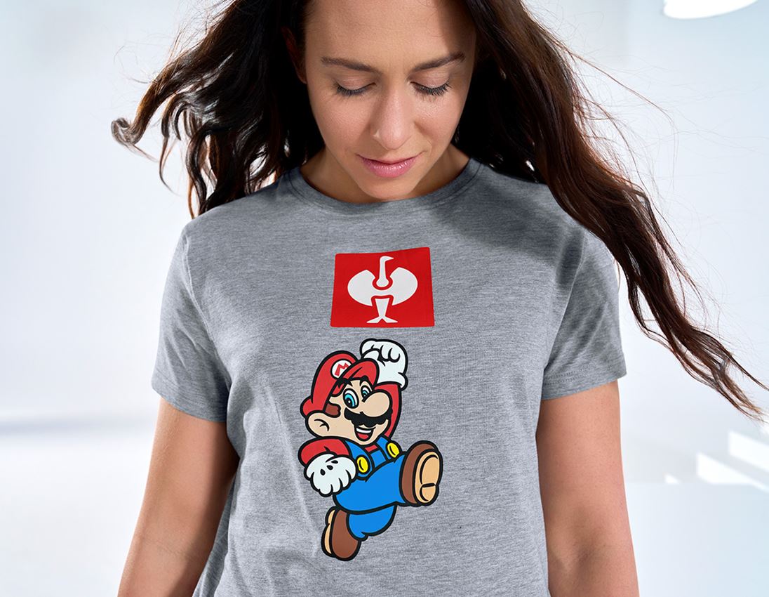 Koszulki | Pulower | Bluzki: Super Mario Koszulka, damska + szary melanżowy 1