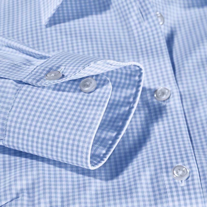 Koszulki | Pulower | Bluzki: e.s. Bluzka biznesowa cotton str., damska reg.fit + mroźny błękit w kratkę 2
