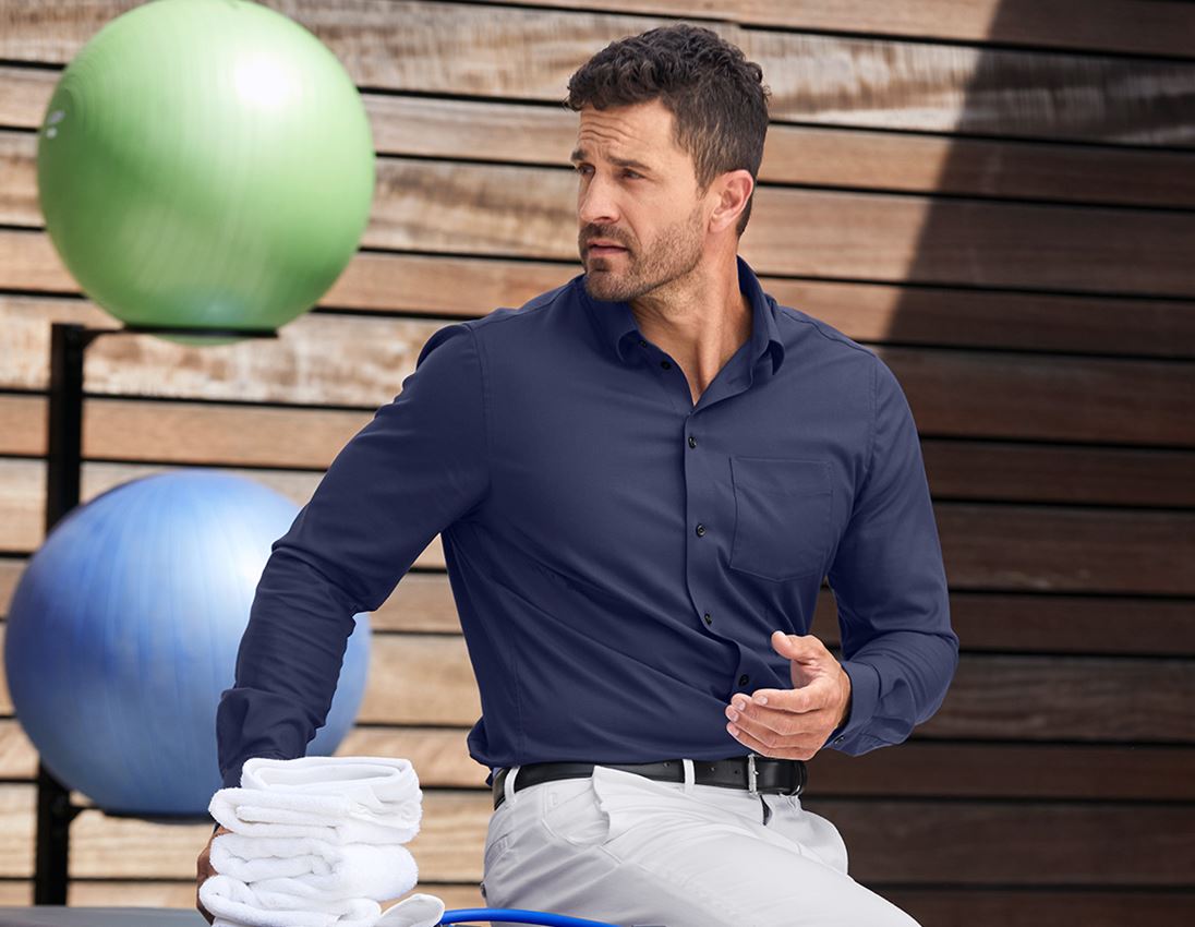 Koszulki | Pulower | Koszule: e.s. Koszula biznesowa cotton stretch, comfort fit + granatowy 1
