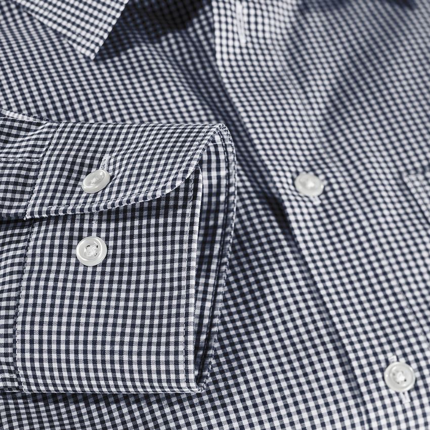 Koszulki | Pulower | Koszule: e.s. Koszula biznesowa cotton stretch, slim fit + granatowy w kratkę 1