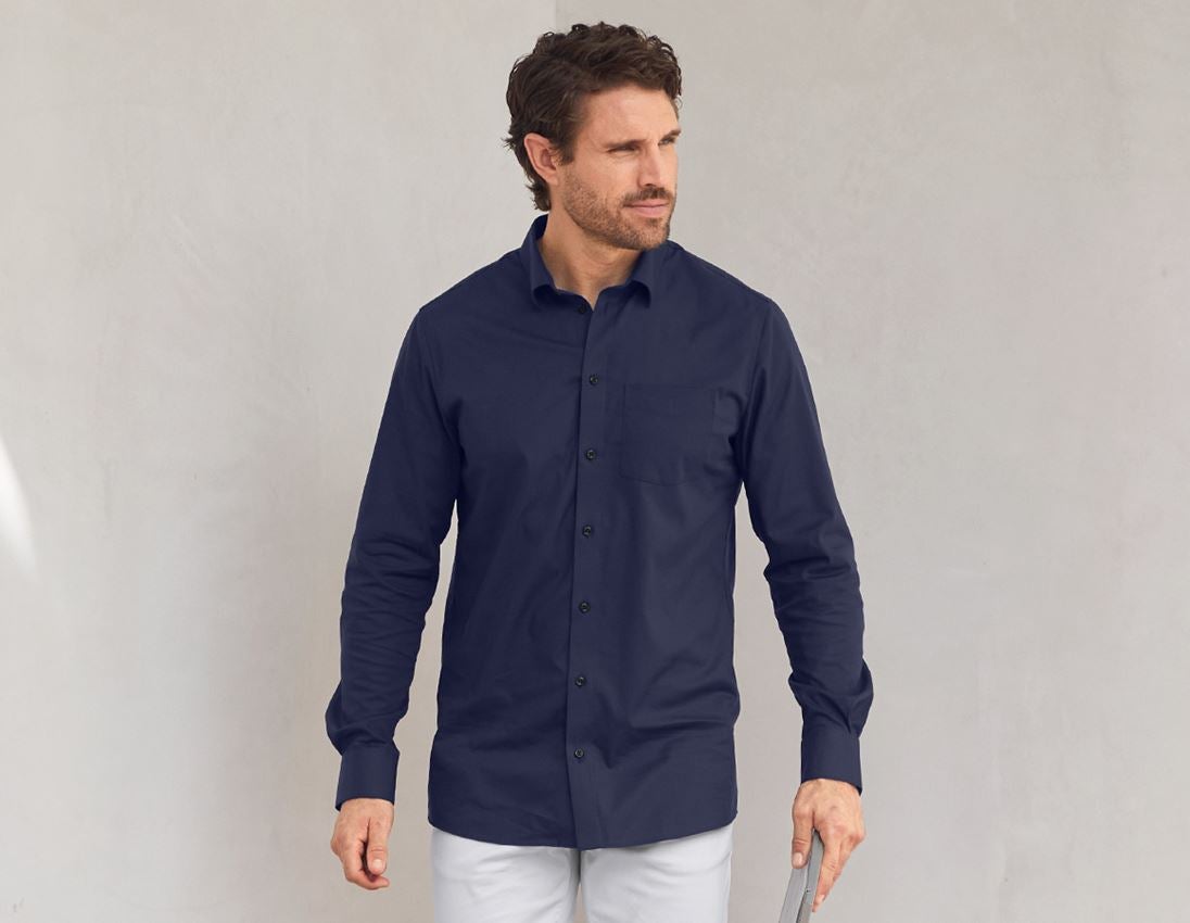 Koszulki | Pulower | Koszule: e.s. Koszula biznesowa cotton stretch regular fit + granatowy