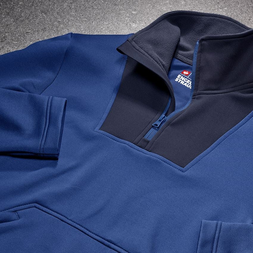 Koszulki | Pulower | Koszule: Bluza Troyer funkc. thermo stretch e.s.concrete + błękit alkaliczny/niebieski marine 2