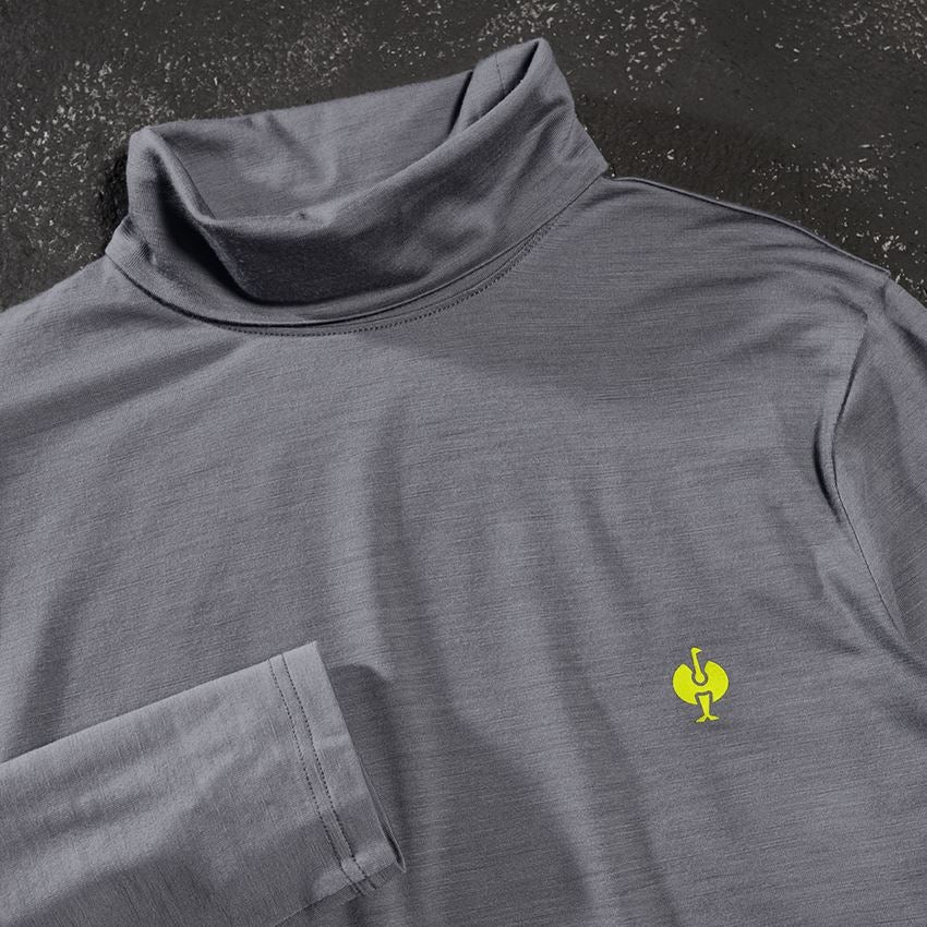 Koszulki | Pulower | Koszule: Koszulka z golfem Merino e.s.trail + szary bazaltowy/żółty acid 2