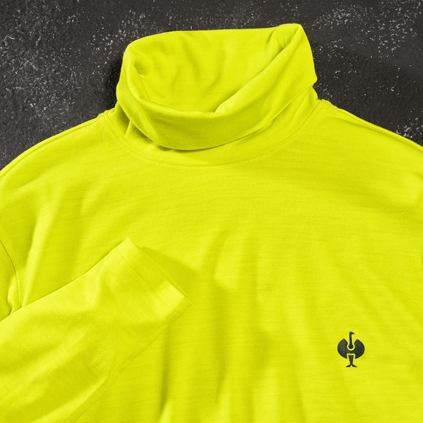 Koszulki | Pulower | Koszule: Koszulka z golfem Merino e.s.trail + żółty acid/czarny 2