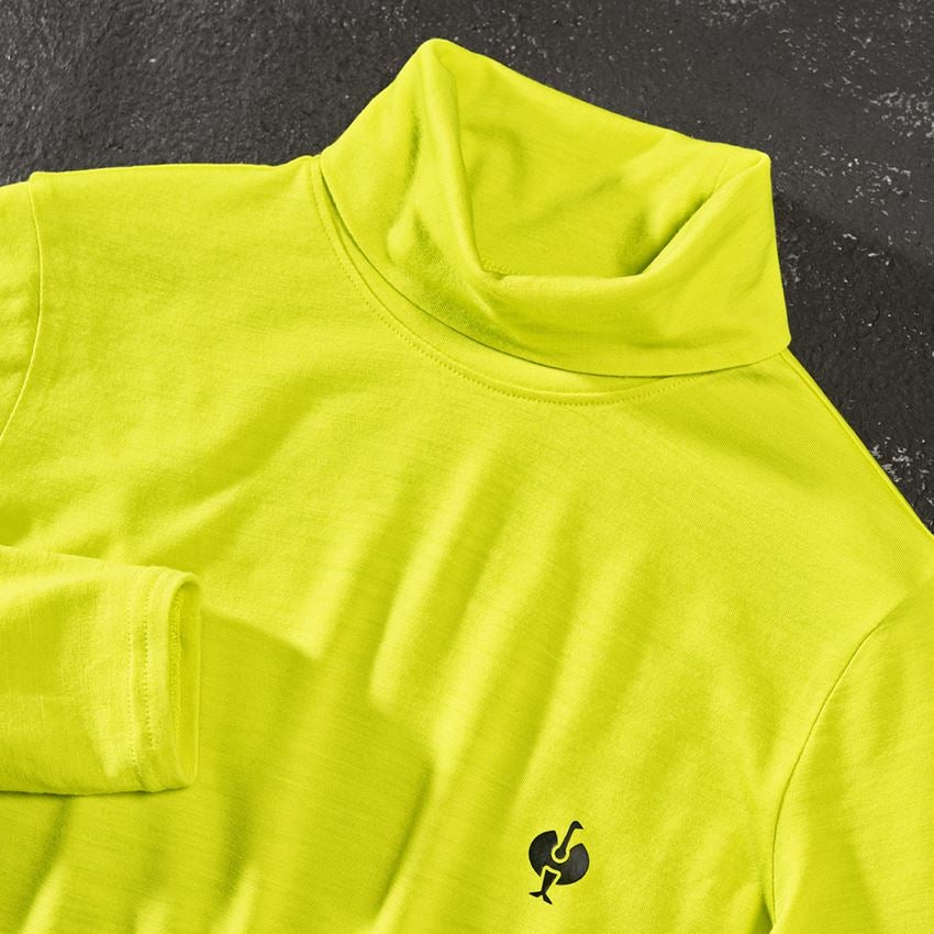 Koszulki | Pulower | Bluzki: Koszulka z golfem Merino e.s.trail, damska + żółty acid/czarny 2
