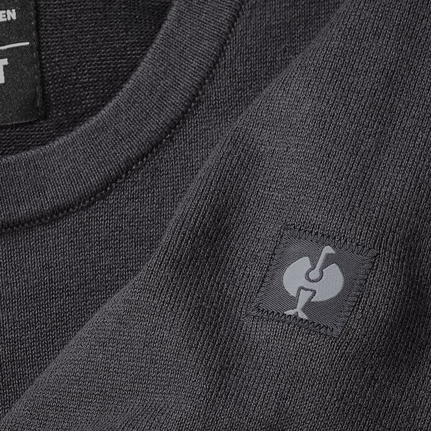 Koszulki | Pulower | Koszule: Sweter dzianinowy e.s.iconic + karbonowym szary 2