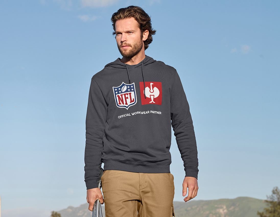 Współpraca: NFL Hoodie cotton + karbonowym szary