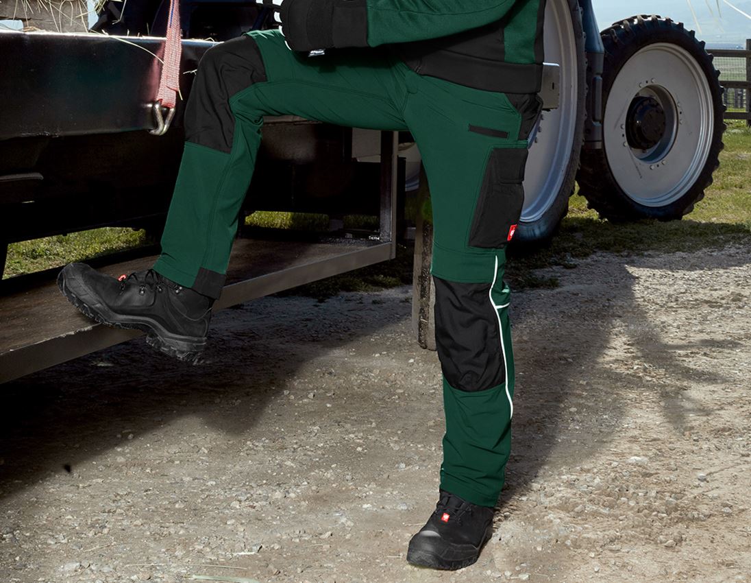 Spodnie robocze: Spodnie funkcyjne do pasa e.s.dynashield + zielony/czarny 1