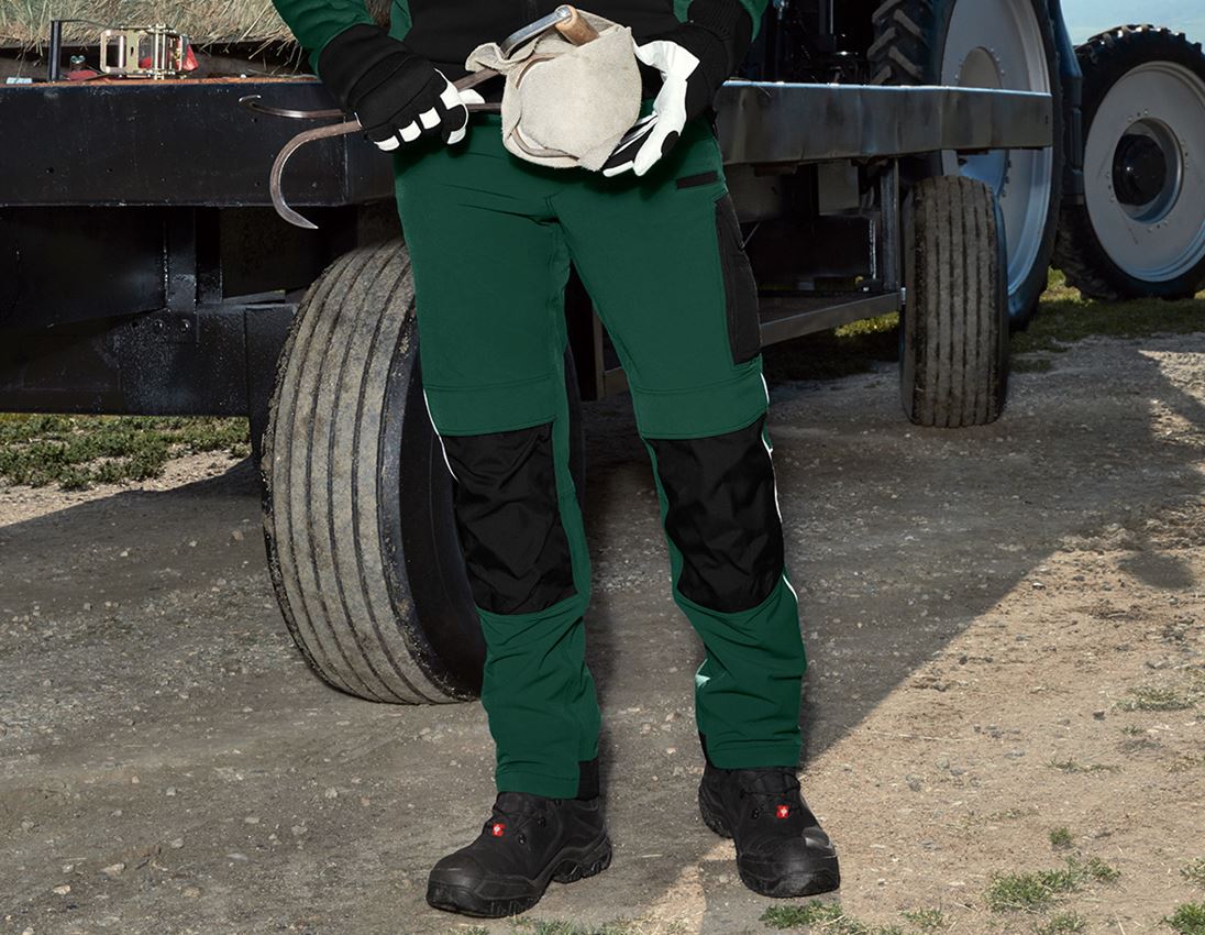 Spodnie robocze: Spodnie funkcyjne do pasa e.s.dynashield + zielony/czarny