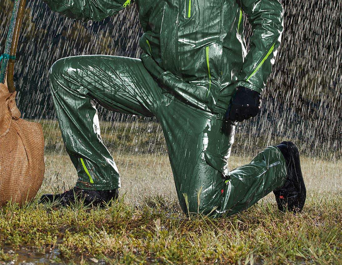 Spodnie robocze: Spodnie p.deszcz.do pasa e.s.motion 2020 superflex + zielony/zielony morski