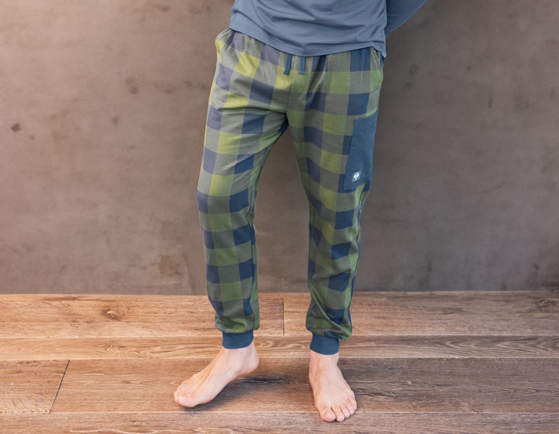 Akcesoria: e.s. Spodnie piżamowe + górska zieleń/niebieski tlenkowy
