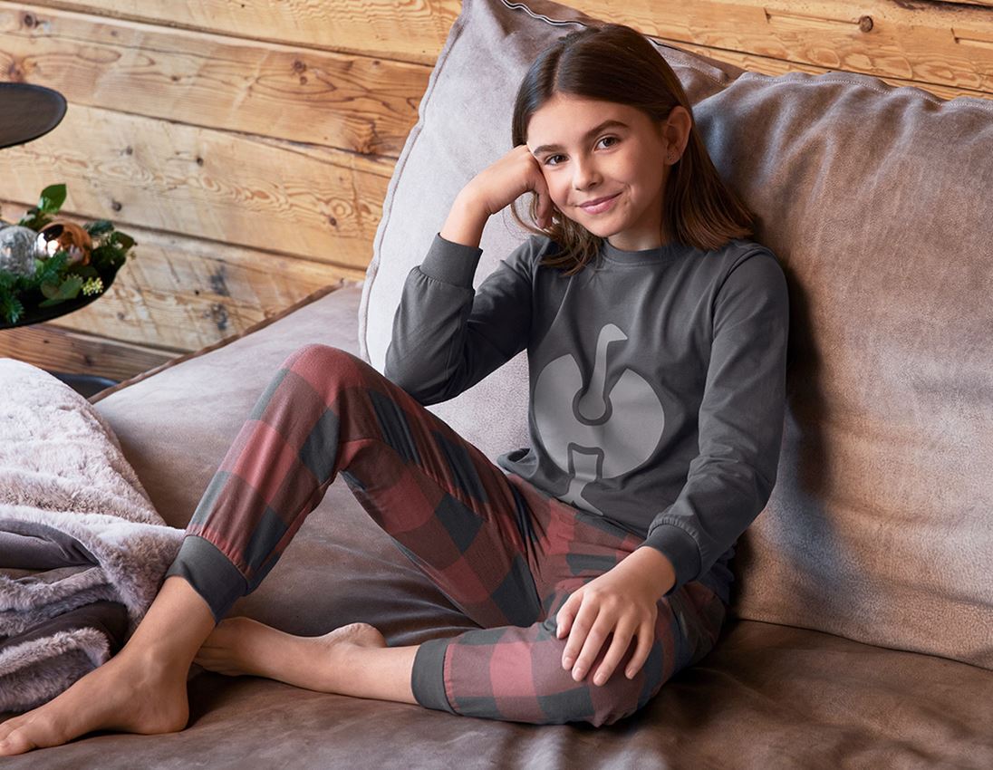 Akcesoria: e.s. Spodnie piżamowe, dziecięca + czerwony tlenkowy/karbonowym szary 1