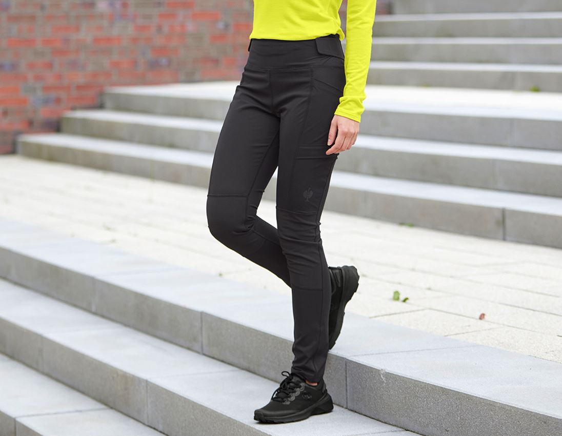 Spodnie robocze: Zimowe legginsy funkcyjne e.s.trail, damskie + czarny